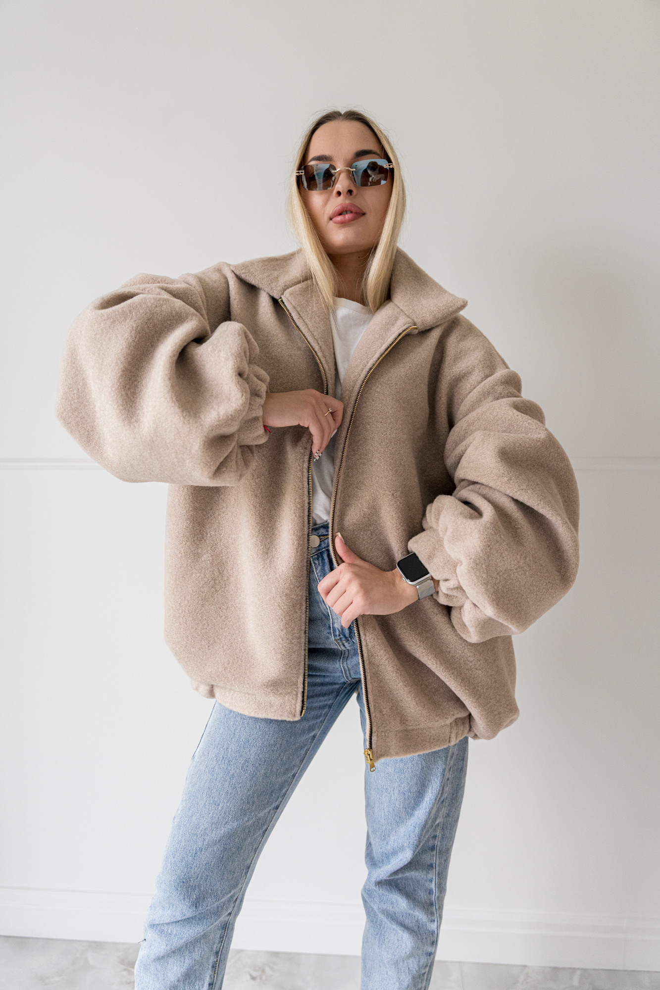 Oversize bomberis „ELABÉ Nude Premium“