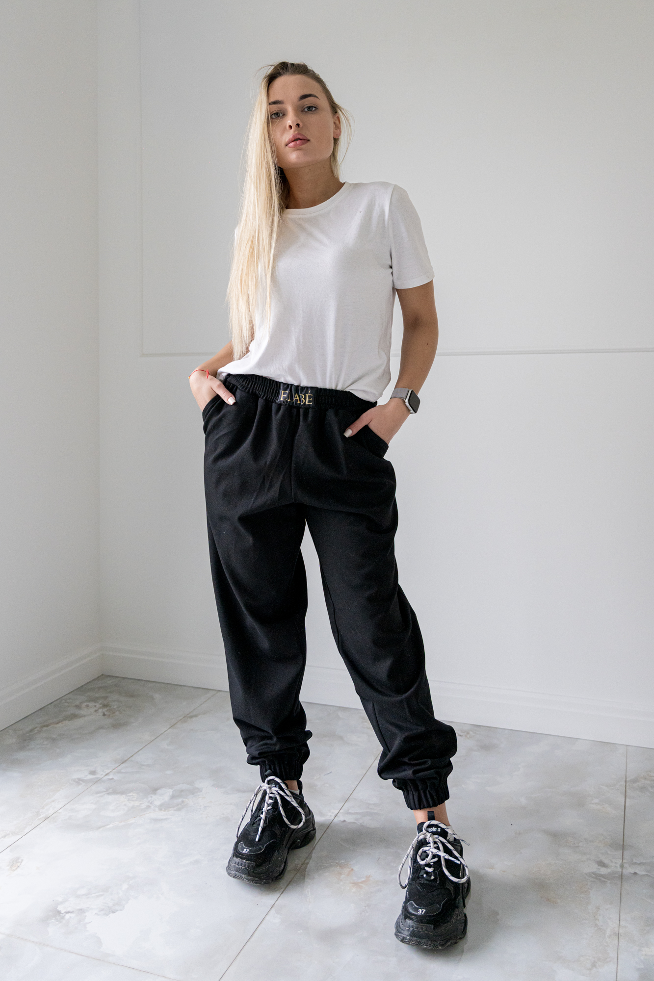 ELABÉ „Comfort Fit“ juodos kelnės XS-M DYDIS